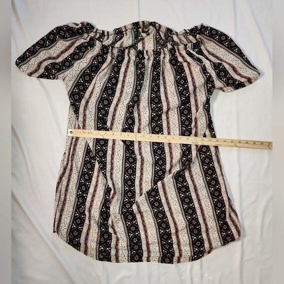 Hint of Blush Womens Tunic Floral Striped Top - Picture 5 of 7